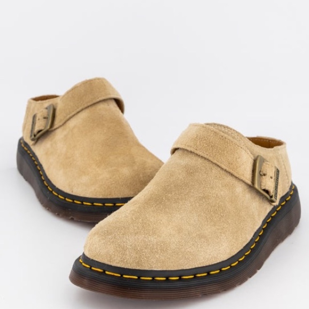 Dr Martens NWT Isham Buckle Oasis Suede Mules in Parchment Desert Oasis Suede - Picture 5 of 9
